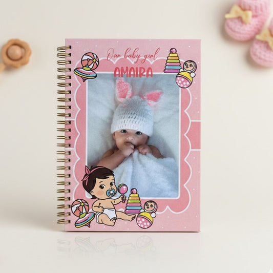 Baby memory book | Personalized with the picture & name | 0 to 4 years | A5 Size | Sweet Beginnings - Bop Canvases