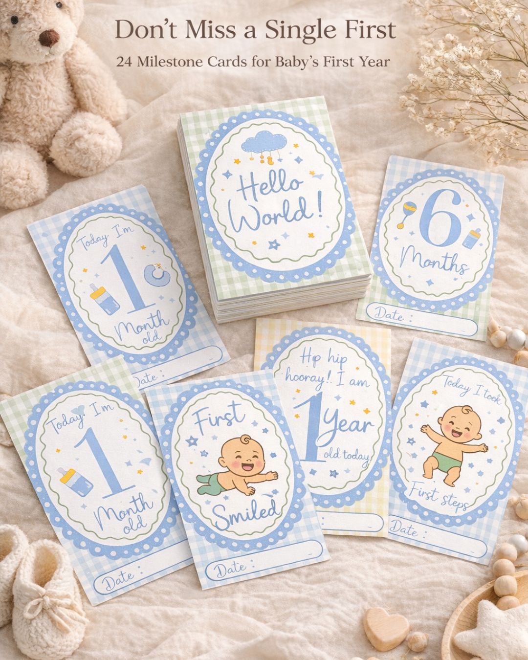 Baby Milestone Cards (Set of 24) - Bop Canvases