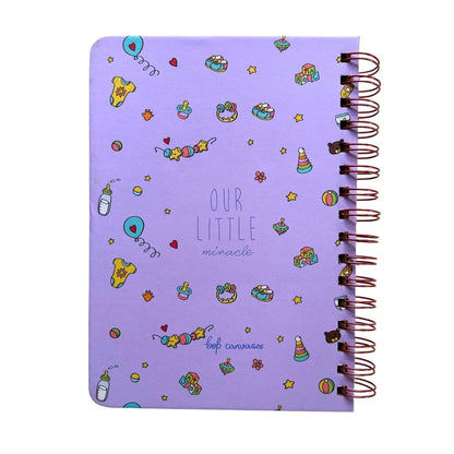 Baby Milestone Journal - Lullaby Purple | 0 to 4 years | A5 Size - Bop Canvases