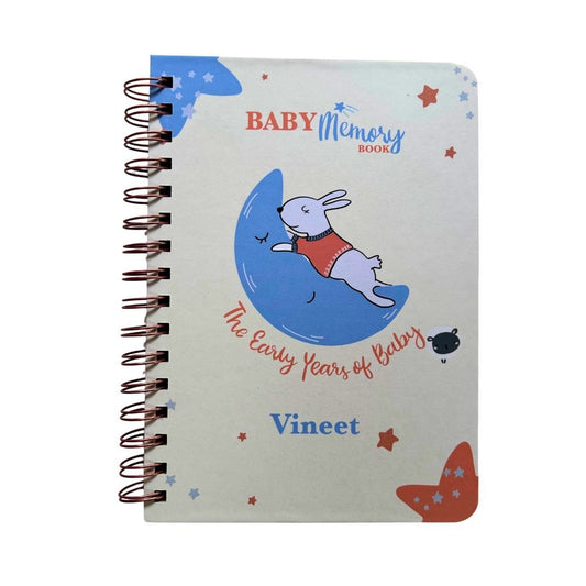 Baby Milestone Journal - Snow White bunny | 0 to 4 years | A5 Size - Bop Canvases