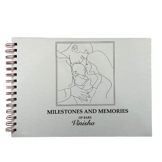 Baby Milestone Journal - White | 0 to 4 years | A4 Size - Bop Canvases