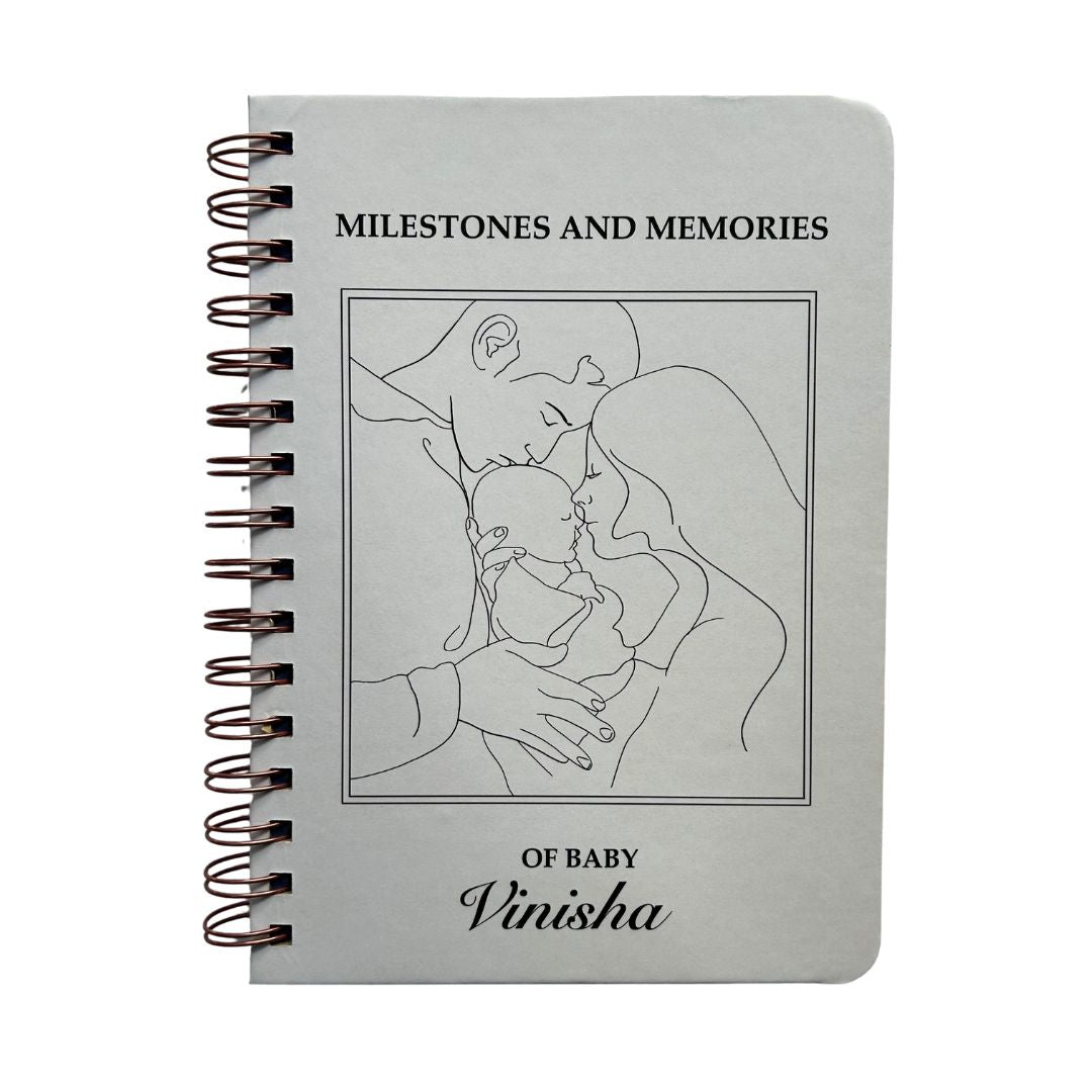 Baby Milestone Journal - White | 0 to 4 years | A5 Size - Bop Canvases