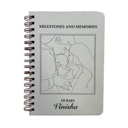 Baby Milestone Journal - White | 0 to 4 years | A5 Size - Bop Canvases