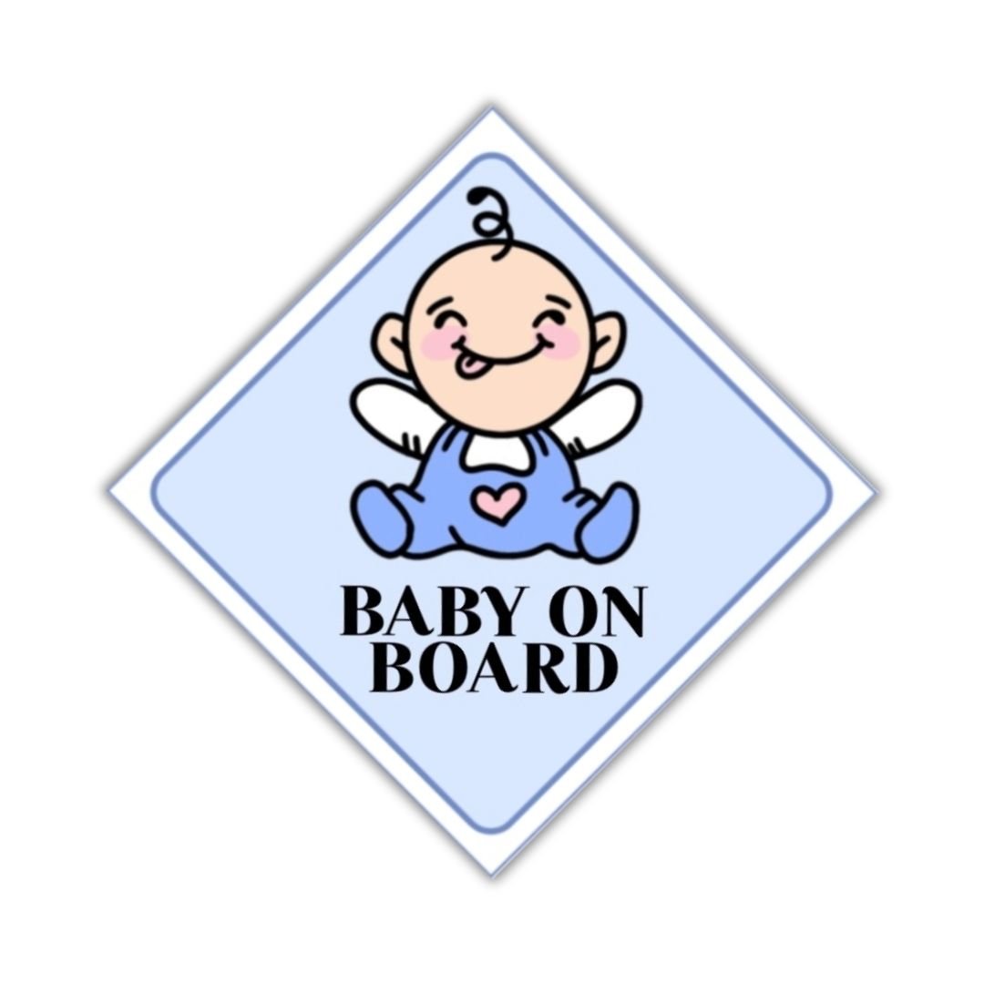 Baby on Board Car Sticker (Blue) - Bop Canvases