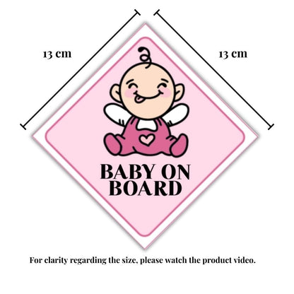 Baby on Board Car Sticker (Pink) - Bop Canvases