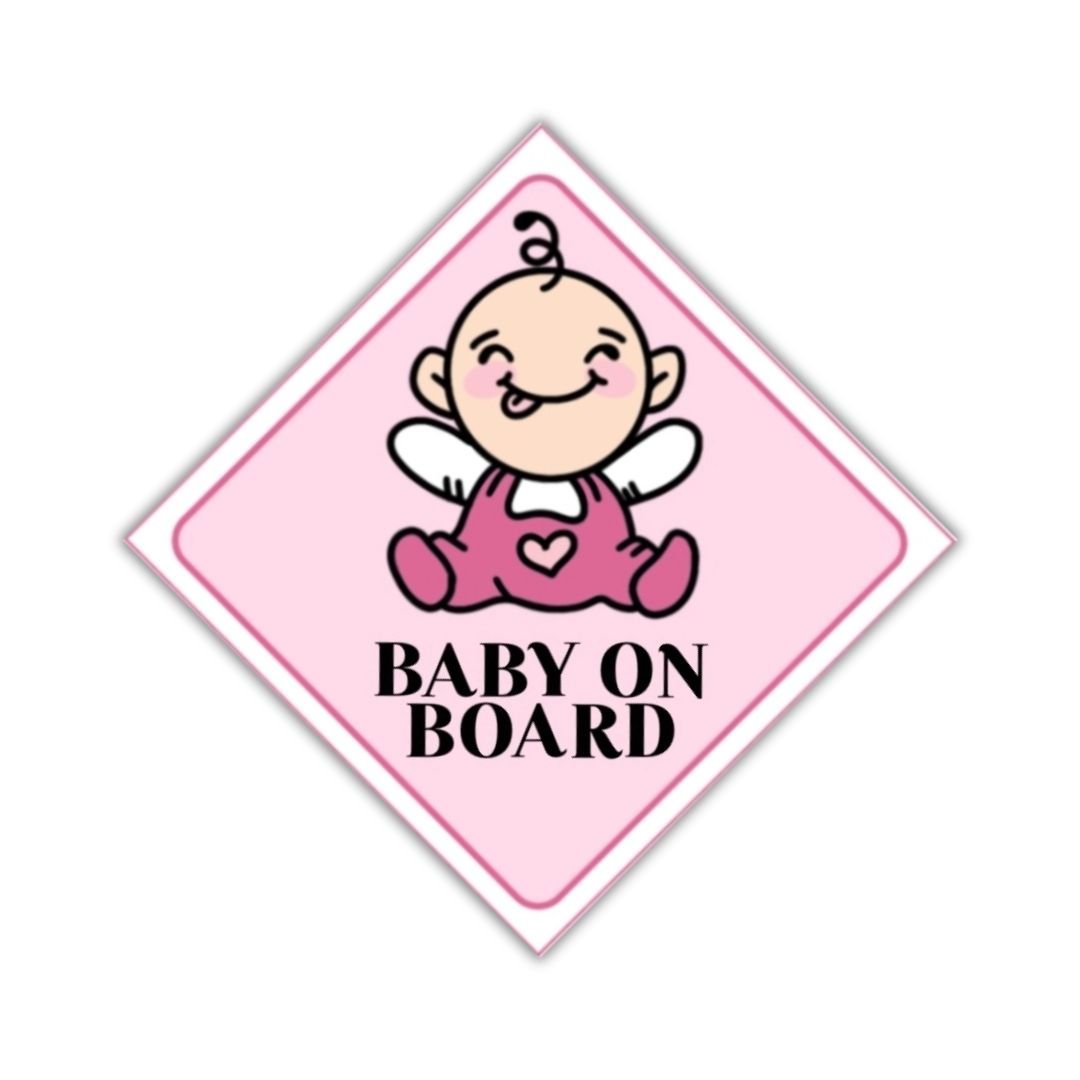 Baby on Board Car Sticker (Pink) - Bop Canvases