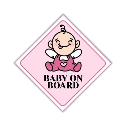 Baby on Board Car Sticker (Pink) - Bop Canvases