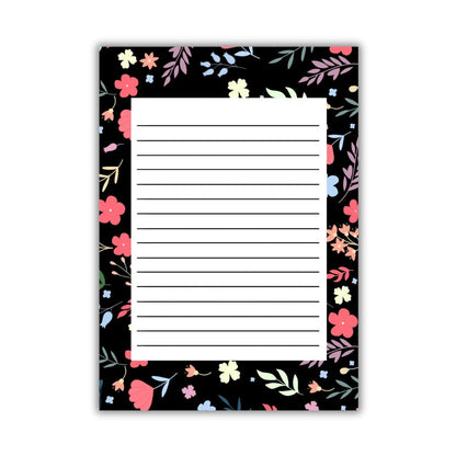 Black floral | A5 notepad - Bop Canvases