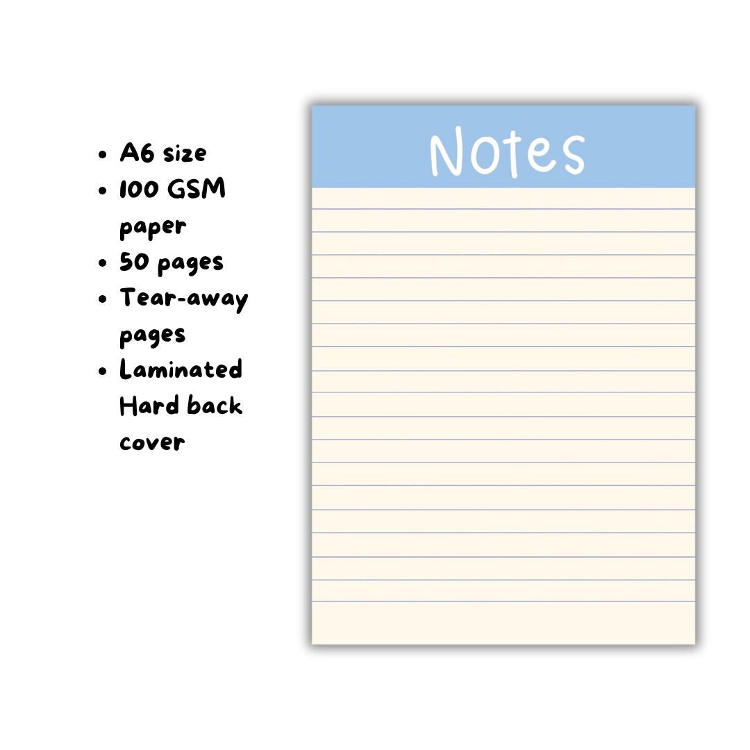 Blue notes | A6 notepad - Bop Canvases