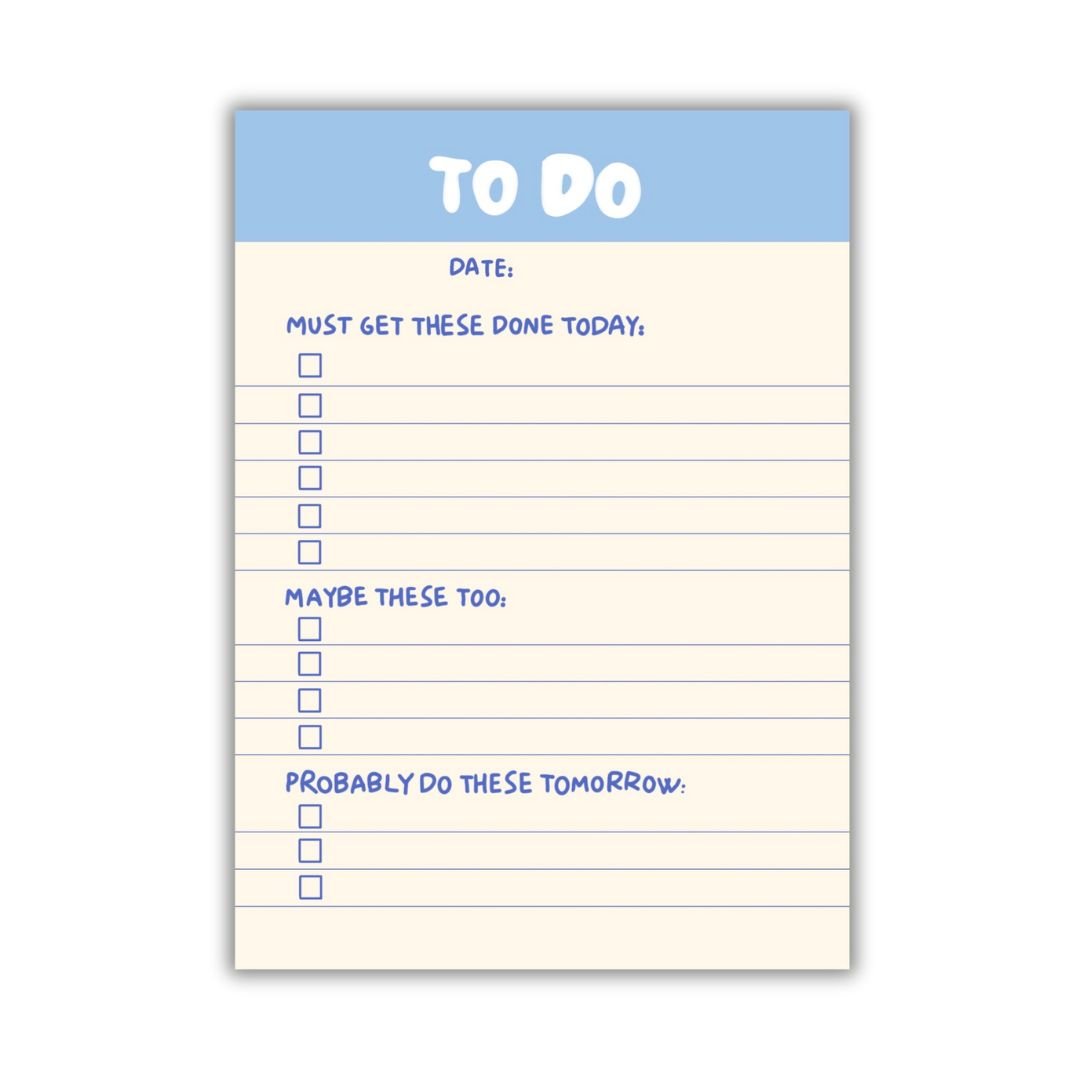 Blue to - do list | A6 notepad - Bop Canvases