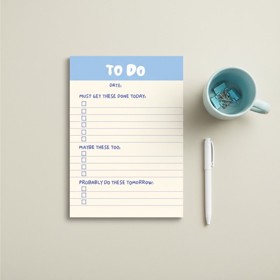 Blue to - do list | A6 notepad - Bop Canvases