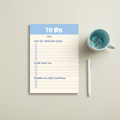 Blue to - do list | A6 notepad - Bop Canvases