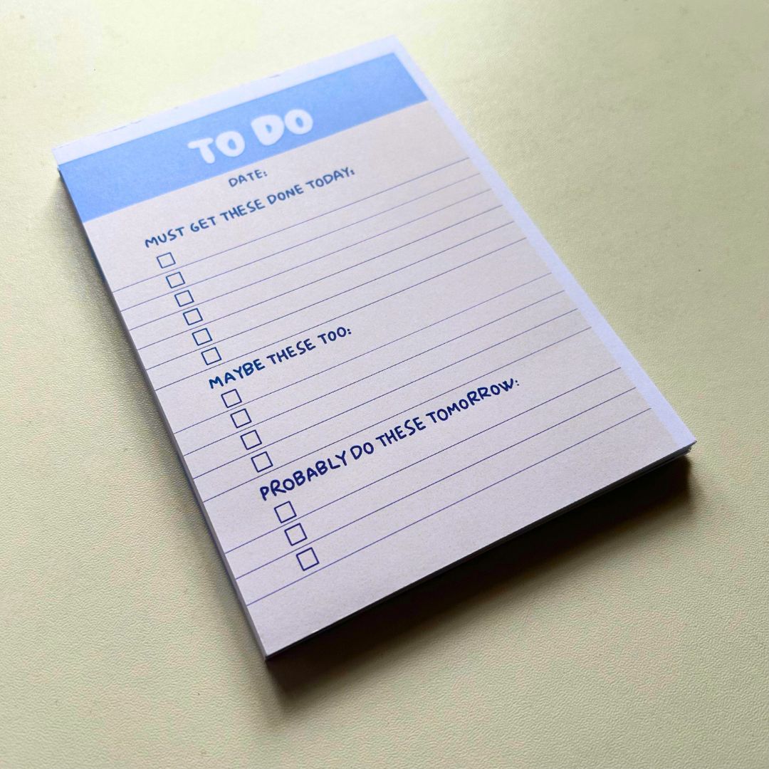 Blue to - do list | A6 notepad - Bop Canvases