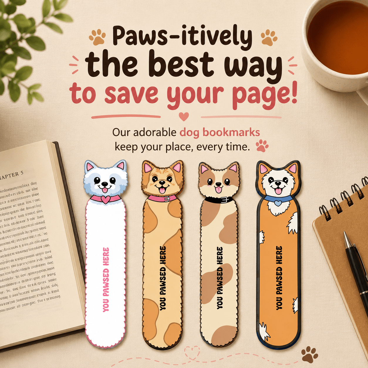 Bookmark Set of 4 - Dog - Bop Canvases