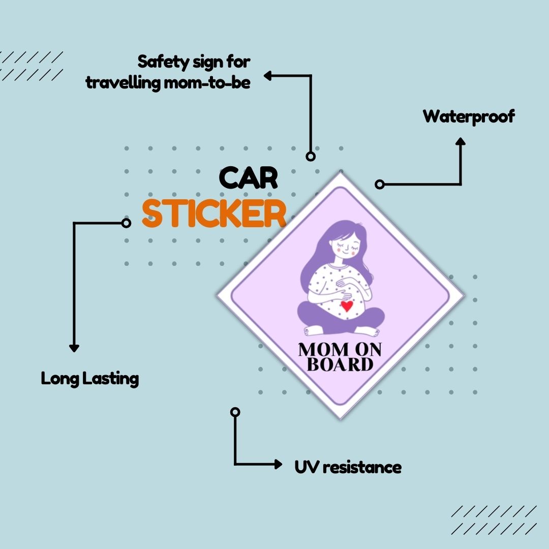 Mom on Board Car Sticker