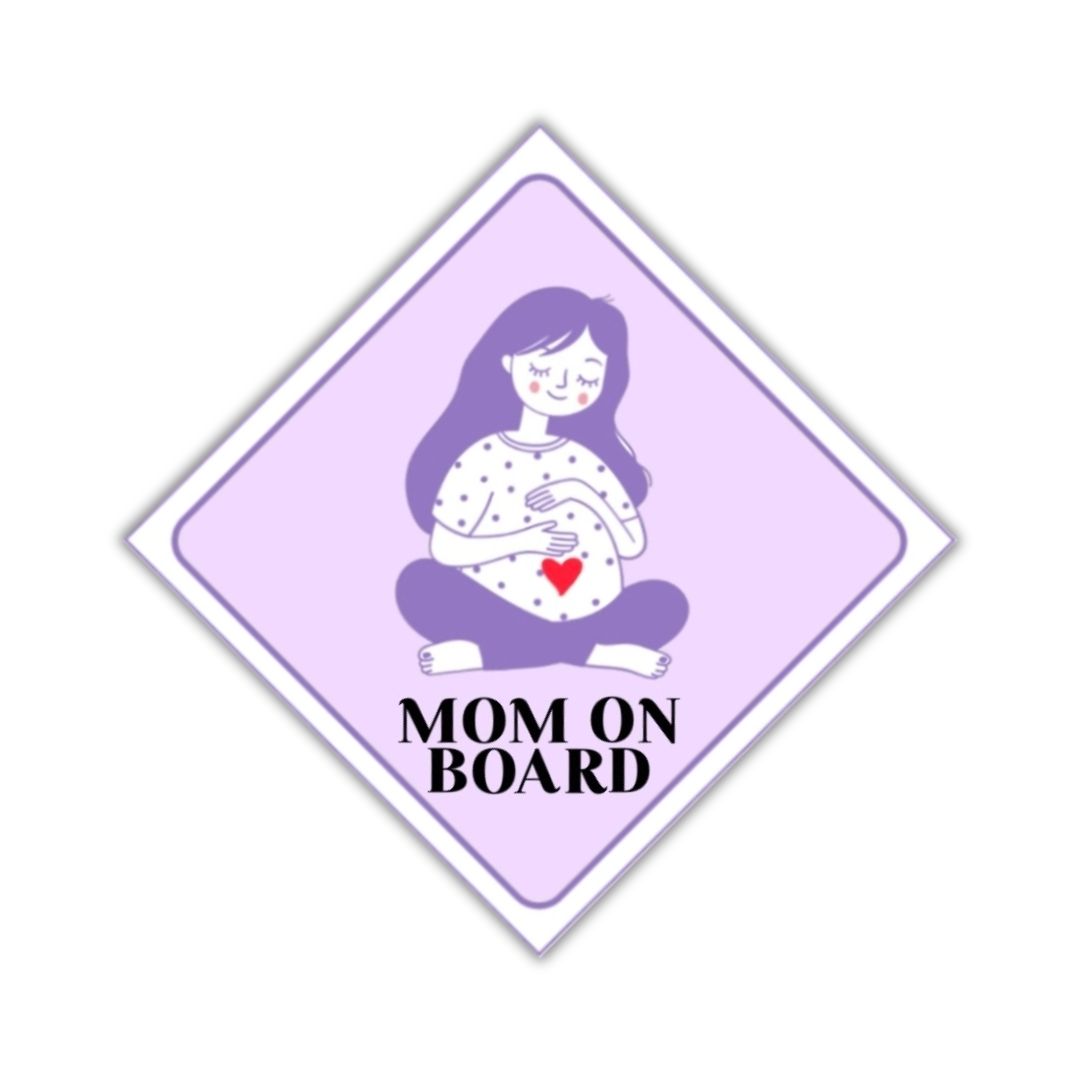Mom on Board Car Sticker