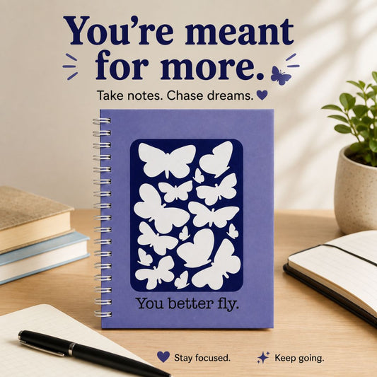Pocket Notebook – [Better Fly] | 160 Pages | 80 GSM | Hardcover | Unruled