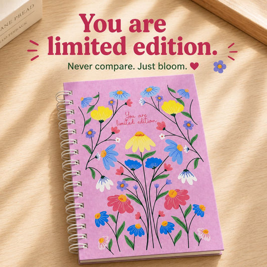 Pocket Notebook – [Flowers - Pink] | 160 Pages | 80 GSM | Hardcover | Unruled