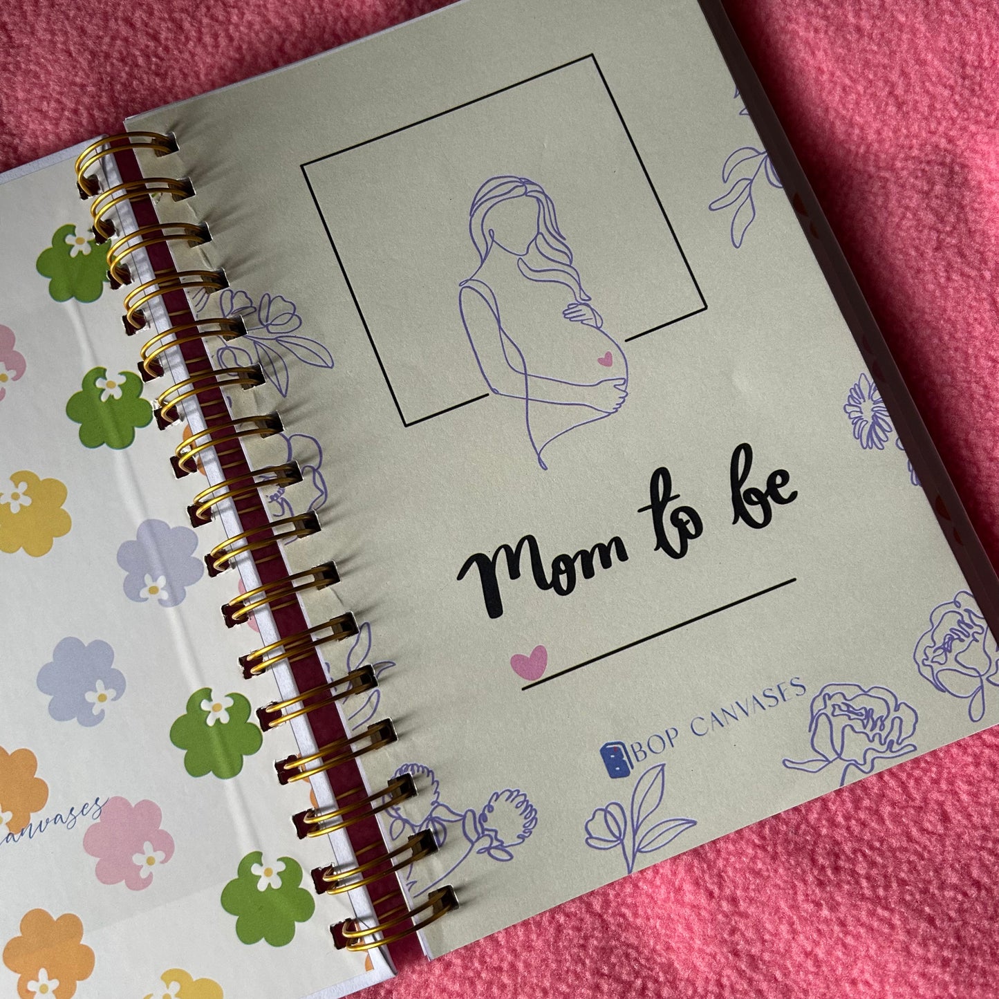 Twin Pregnancy Journal - 9 Months Journal | Personalized with name | Blessed with two