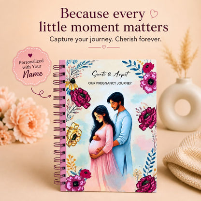 Pregnancy Journal - Personalized with name | Designed for 9 months (Blossom)