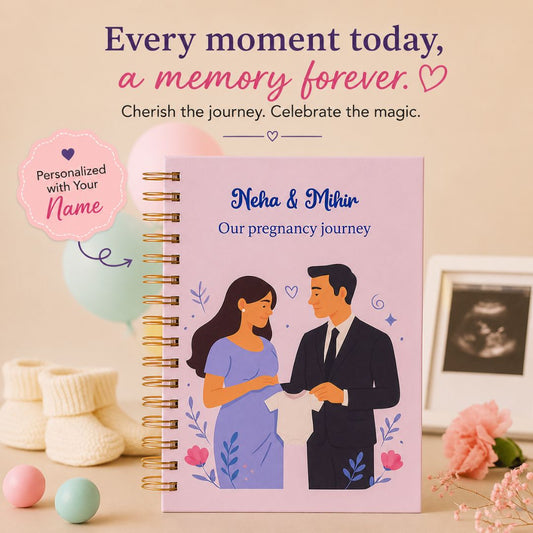 Pregnancy Journal - Personalized with name | Designed for 9 months (Tiny clothes)
