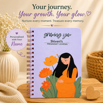 Pregnancy Journal - Personalized with name | Designed for 9 months (Growing you)