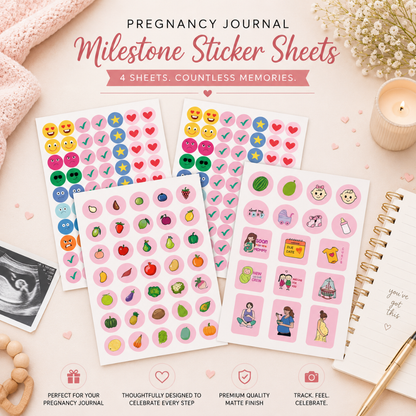 Pregnancy Milestone Sticker sheets - Pack of 4