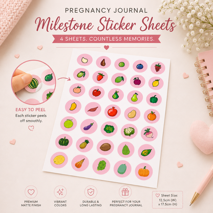 Pregnancy Milestone Sticker sheets - Pack of 4