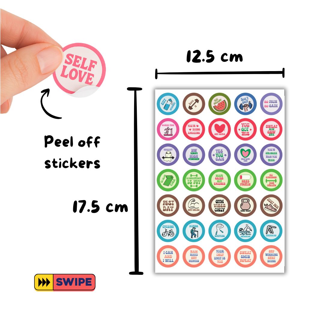Positive Vibes & Smiley Stickers – 4 Sheets Pack