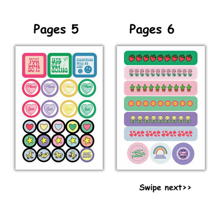 Sticker Book - Cute & Functional | 125 Aesthetic Stickers | A6 Size (Stuck With You)