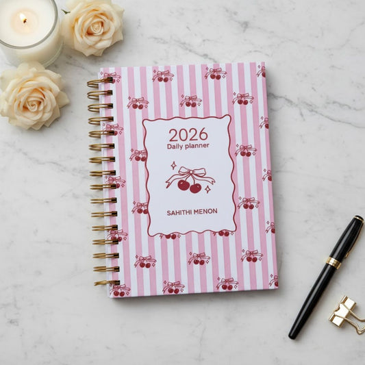 Undated Yearly Planner | Personalized with your name (Scarlet Letter)