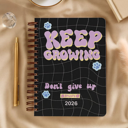 Undated Yearly Planner | Personalized with your name | Black Pink