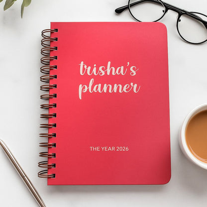 Undated Yearly Planner | Personalized with your name | Pink Delight