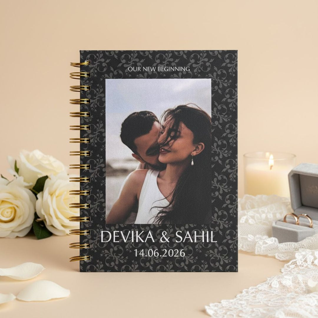 Wedding Planner| Name, Picture & Date Personalized (Minimalist Black)