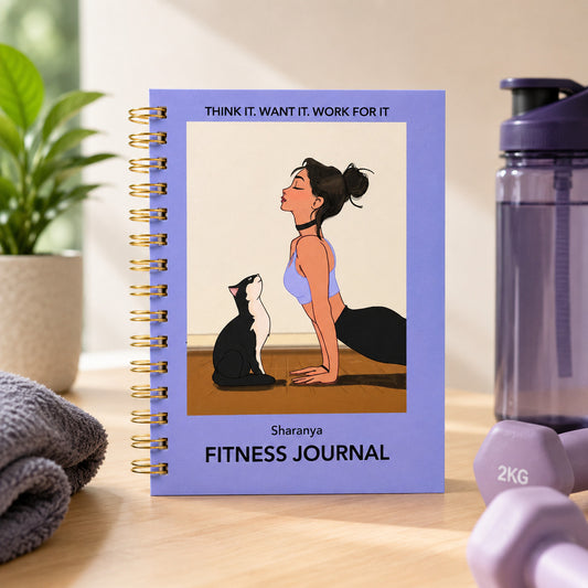 6 Months Fitness Journal - Personalized with name (Fit and Fab | Lavender)