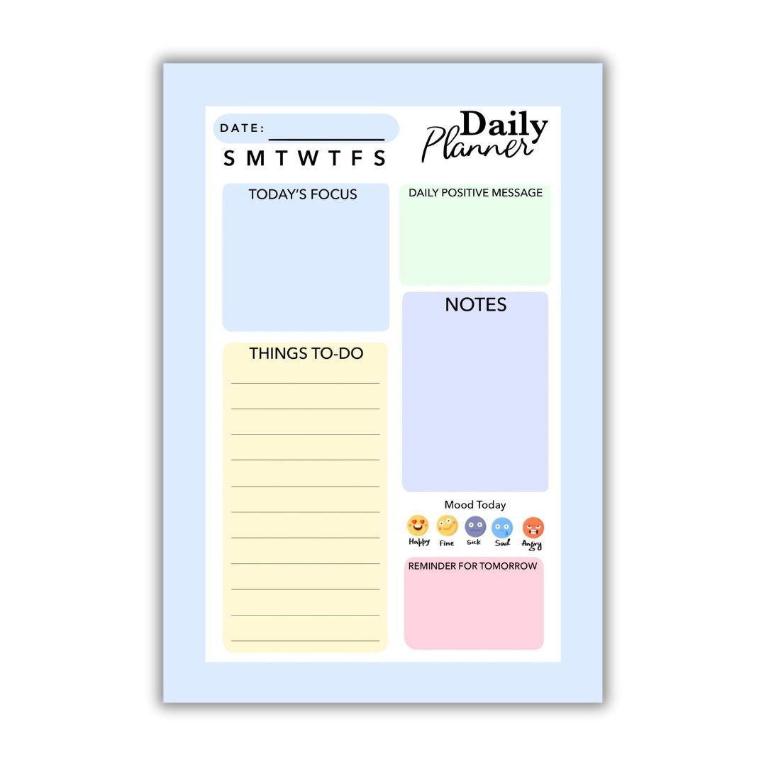 Planner Blue Notebook Daily planner | Blue | A5 notepad | Bop Canvases