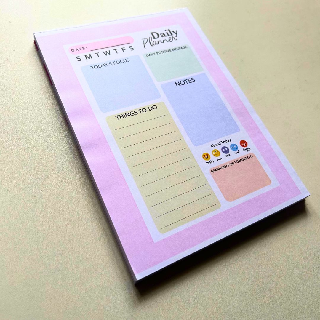 Daily planner | pink | A5 notepad - Bop Canvases