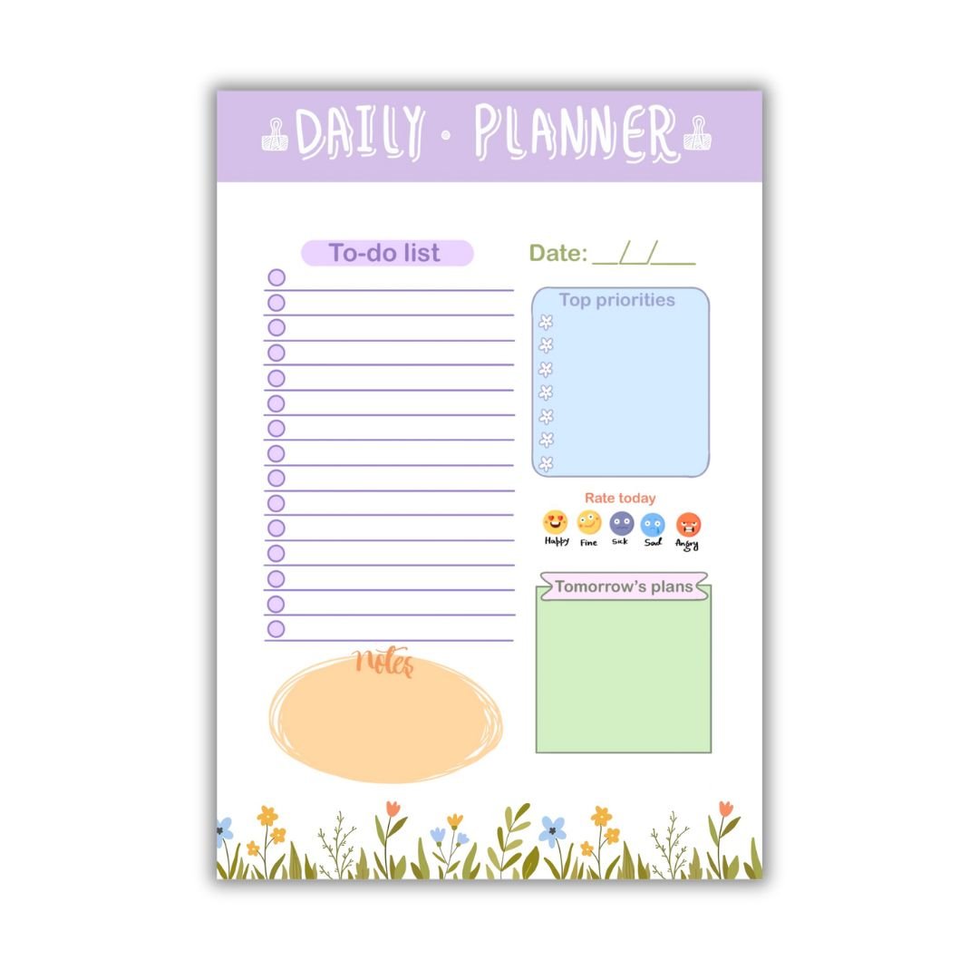 Daily planner | Purple | A5 notepad - Bop Canvases