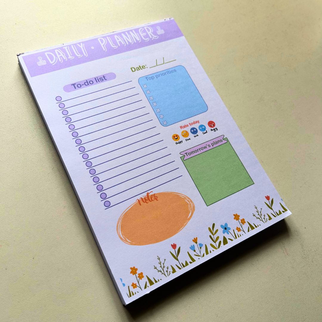 Daily planner | Purple | A5 notepad - Bop Canvases