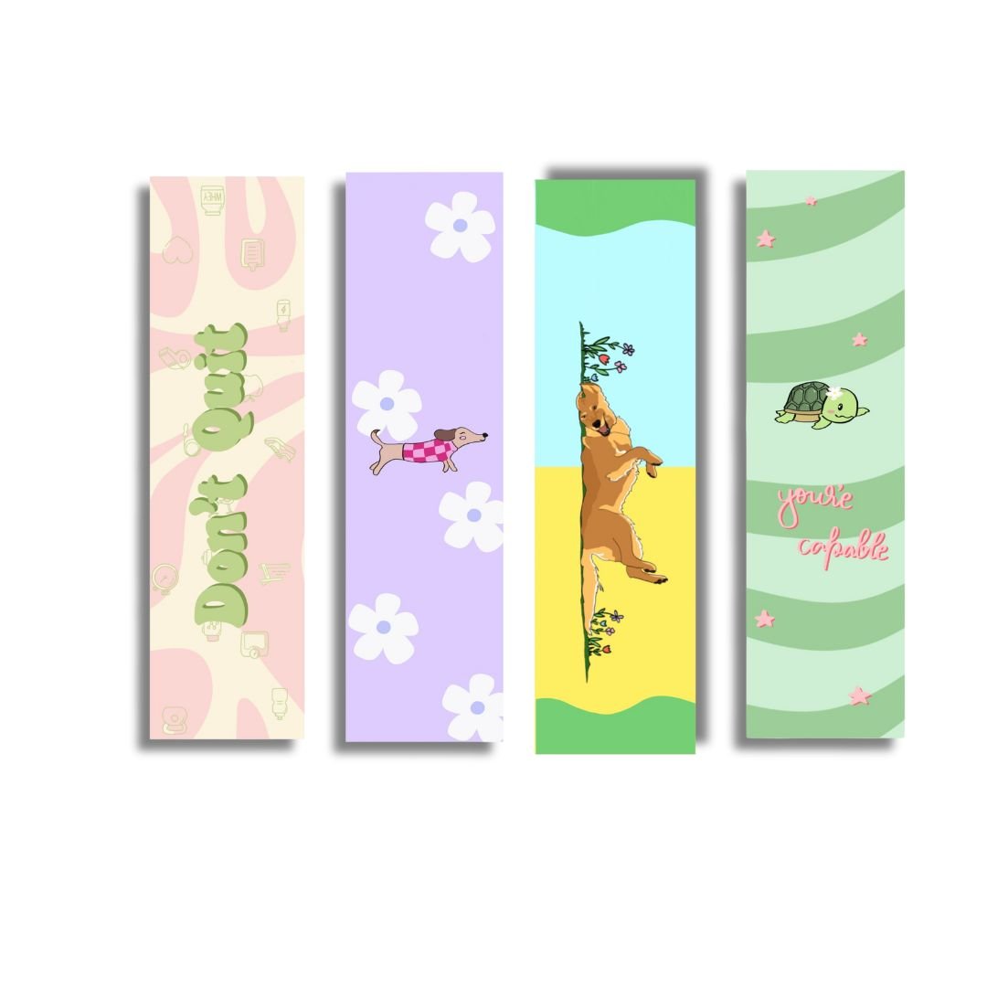 Double sided bookmarks (3) | Pack of 4 - Bop Canvases