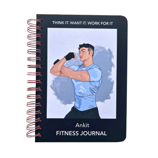 Fitness Journal - Fit Life | Black | 6 Months Journal - Bop Canvases
