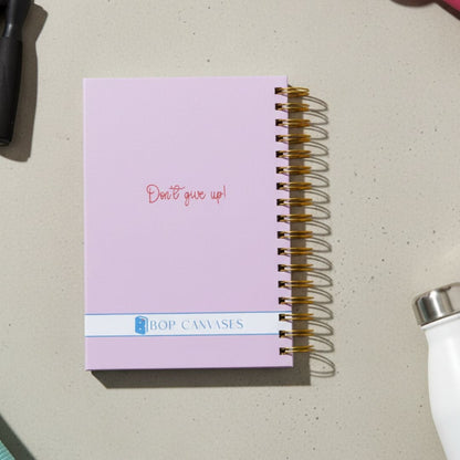 Fitness Journal - Personalized with name | 6 Months Journal | Barbell Girl - Bop Canvases