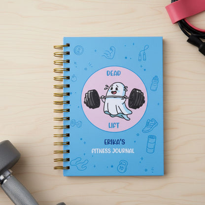 Fitness Journal - Personalized with name | 6 Months Journal | Dead Lift - Bop Canvases