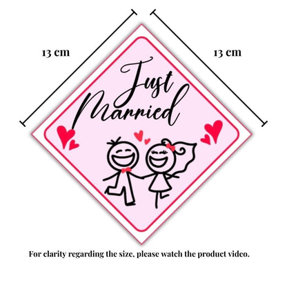 Just Married Car Sticker - Bop Canvases