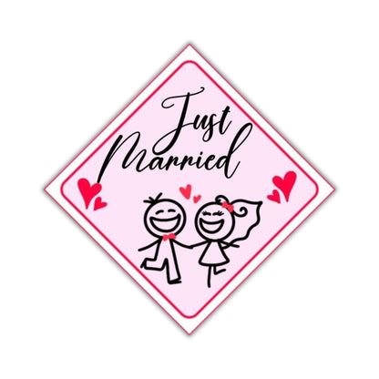 Just Married Car Sticker - Bop Canvases