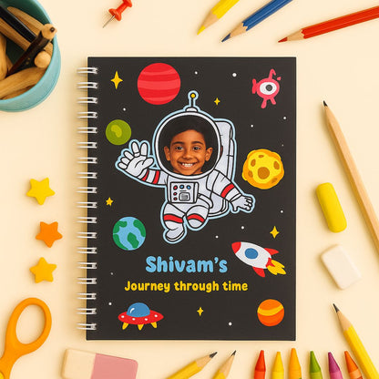 Kids Journal | Picture & name personalized | Designed for Age 5–12 | Space adventure - Bop Canvases