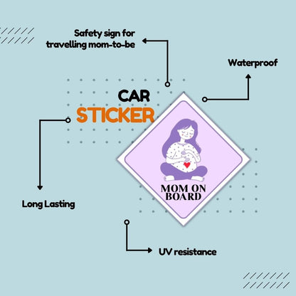 Mom on Board Car Sticker - Bop Canvases