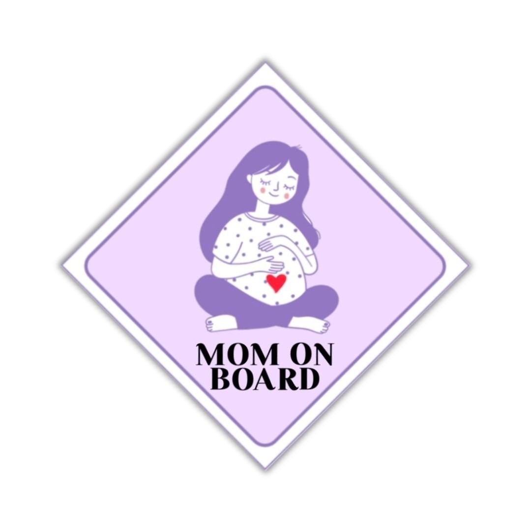 Mom on Board Car Sticker - Bop Canvases