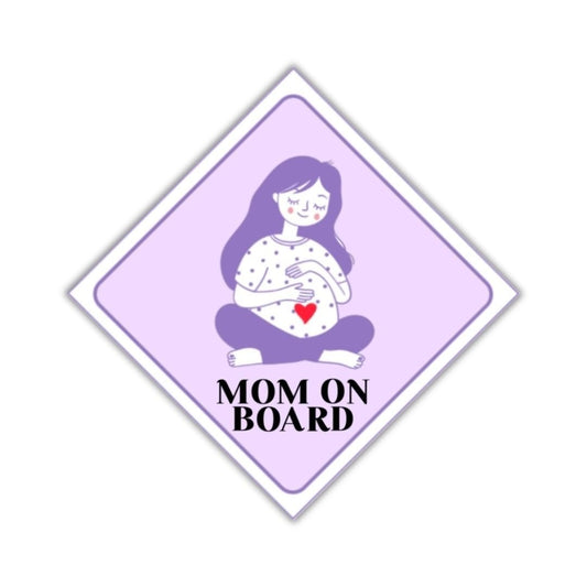 Mom on Board Car Sticker - Bop Canvases