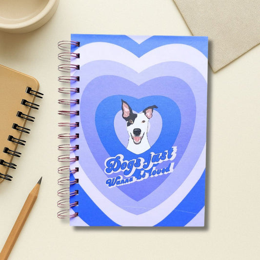 Notebook - A5 size | 100 GSM | 150 pages (Purple Heart Dog) - Bop Canvases